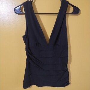 Grass Collection Sleeveless Black Tiered Tank S Classic Minimalist Goth